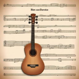 Generate a book cover for a sheet music collection featuring waltzes for flute and guitar