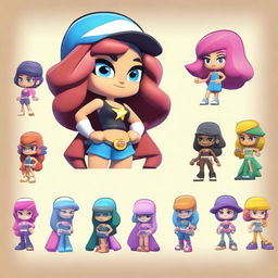 Create a Brawl Stars girl character named Birgit from the Brawlywood theme