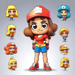 Create a Brawl Stars girl character named Birgit from the Brawlywood theme