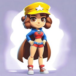 Create a Brawl Stars girl character named Birgit from the Brawlywood theme