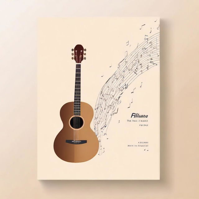 Generate a simple book cover for a sheet music collection featuring waltzes for flute and guitar