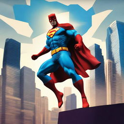 Create an image of a superhero in a dynamic pose