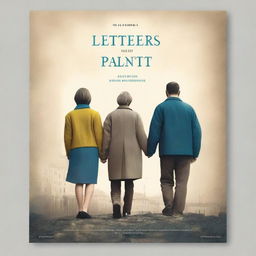 Create a book cover titled 'Letters from My Parents' featuring a poignant image of a family being separated because the father, who is Russian, and the mother, who is Ukrainian, are from opposite sides of the Ukraine-Russia war