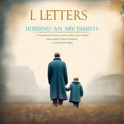 Create a book cover titled 'Letters from My Parents' featuring a poignant image of a family being separated because the father, who is Russian, and the mother, who is Ukrainian, are from opposite sides of the Ukraine-Russia war