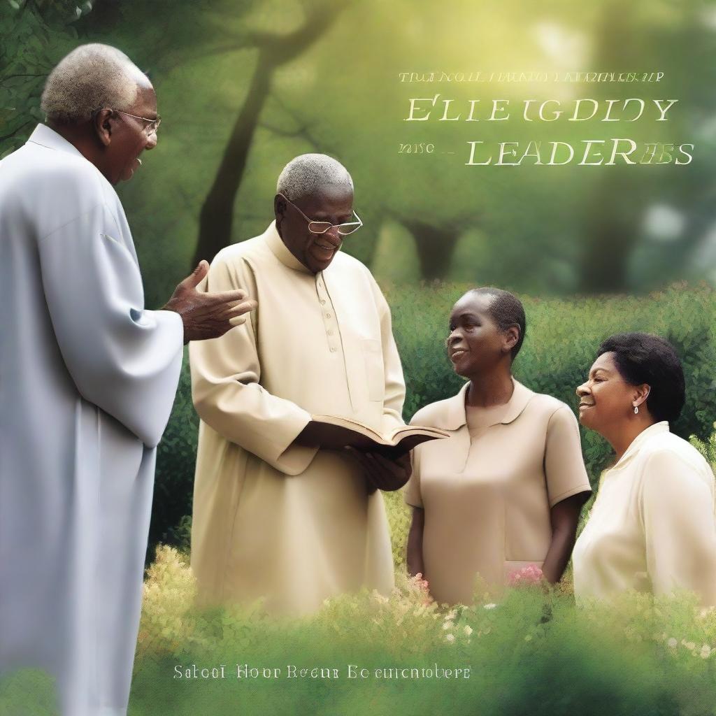 A serene and inspiring book cover image featuring young individuals being guided by a wise elder in a peaceful, lush garden