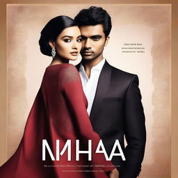 A book cover featuring Mikha and Aiah in a captivating embrace, set against a backdrop blending a corporate setting and a glamorous runway