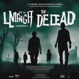 A movie poster for 'Night of the Living Dead' featuring a dark, eerie graveyard scene at night with zombies rising from their graves