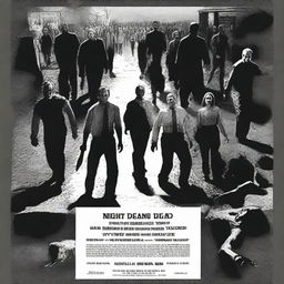 Create a replica of the 'Night of the Living Dead' movie poster