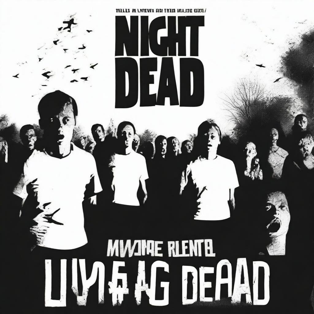 Create a replica of the 'Night of the Living Dead' movie poster without any text