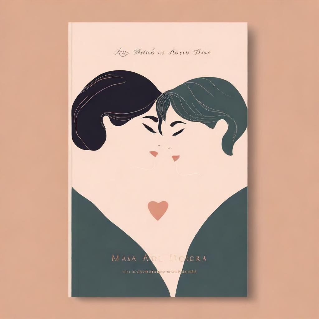 Create a minimalistic book cover featuring two lesbians in love