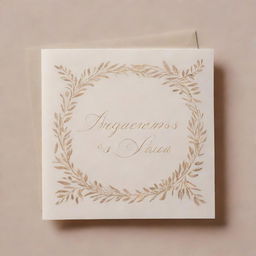 An elegant thank you card saying 'Agradecemos a preferência' in flowing script, surrounded by a tasteful border on a softly textured background.