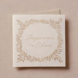 An elegant thank you card saying 'Agradecemos a preferência' in flowing script, surrounded by a tasteful border on a softly textured background.