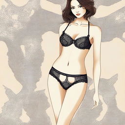 A detailed illustration of elegant and stylish lingerie