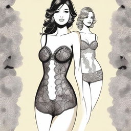 A detailed illustration of elegant and stylish lingerie