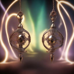 Two magical metal whips with intricate designs and a faint glow, striking through the air