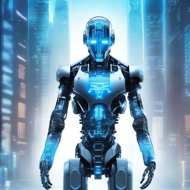 A captivating book cover for a novel titled 'Artificial Intelligence'