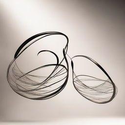 Two metal whips with intricate designs, striking through the air