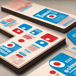 Create a package design for Domino's Pizza that features a vintage and minimalistic style