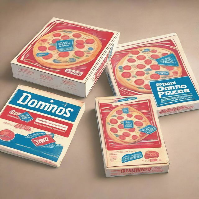 Create a package design for Domino's Pizza that features a vintage style