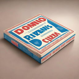 Create a vintage-style pizza box design for Domino's Pizza