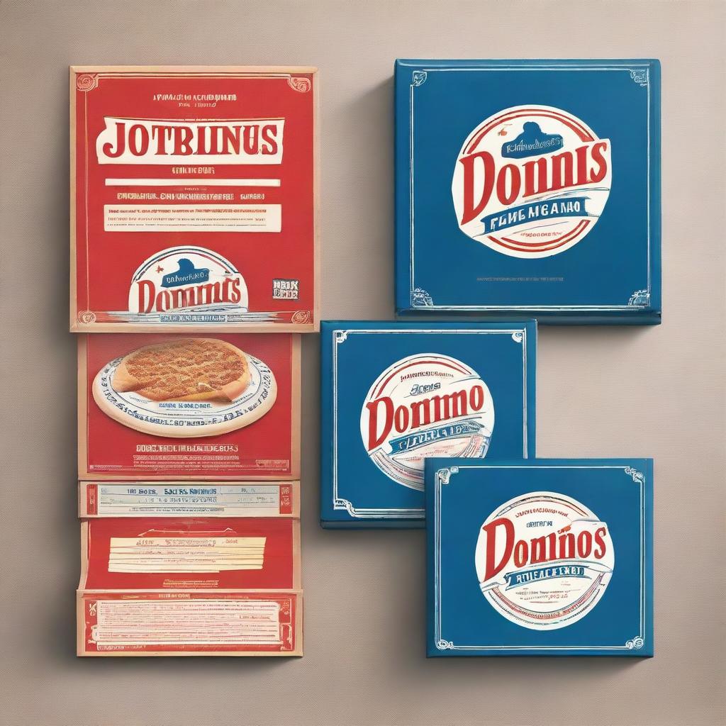 Create a vintage-style pizza box design for Domino's Pizza