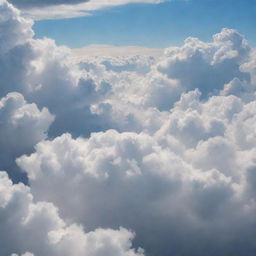 Stunning cloudscape with beautiful angels flying amidst the fluffy clouds