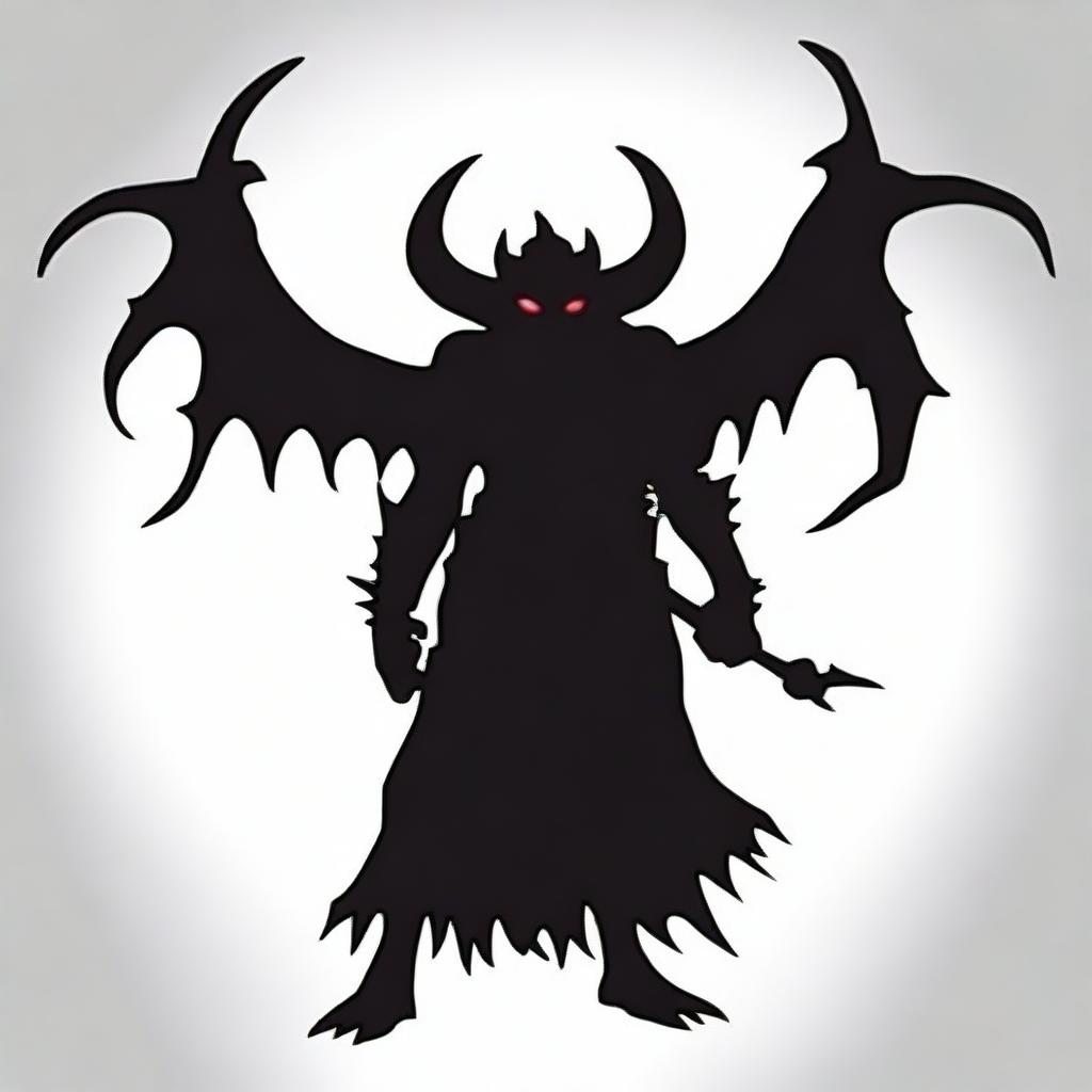 A mysterious silhouette of a devil known as the 'Devil of Whispers and Lies' for a Dungeons & Dragons setting