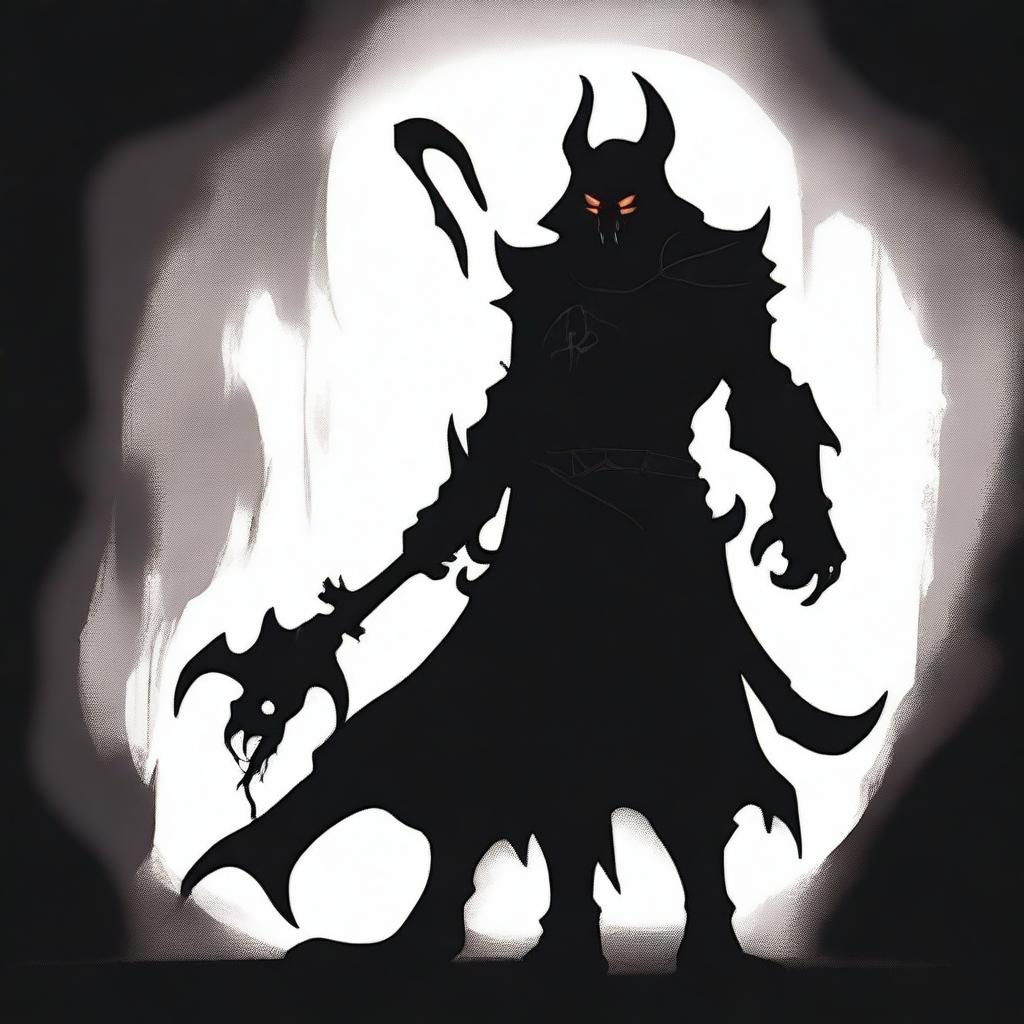 A mysterious silhouette of a devil known as the 'Devil of Whispers and Lies' for a Dungeons & Dragons setting