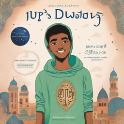 A teenage boy facing various life challenges, depicted with an Islamic theme