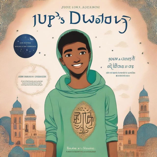 A teenage boy facing various life challenges, depicted with an Islamic theme