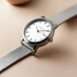 A stainless steel wristwatch with a stainless steel strap, showcasing an elegant and sophisticated design