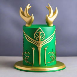 A beautifully decorated cake featuring Loki, the Norse god of mischief, with intricate designs and vibrant colors