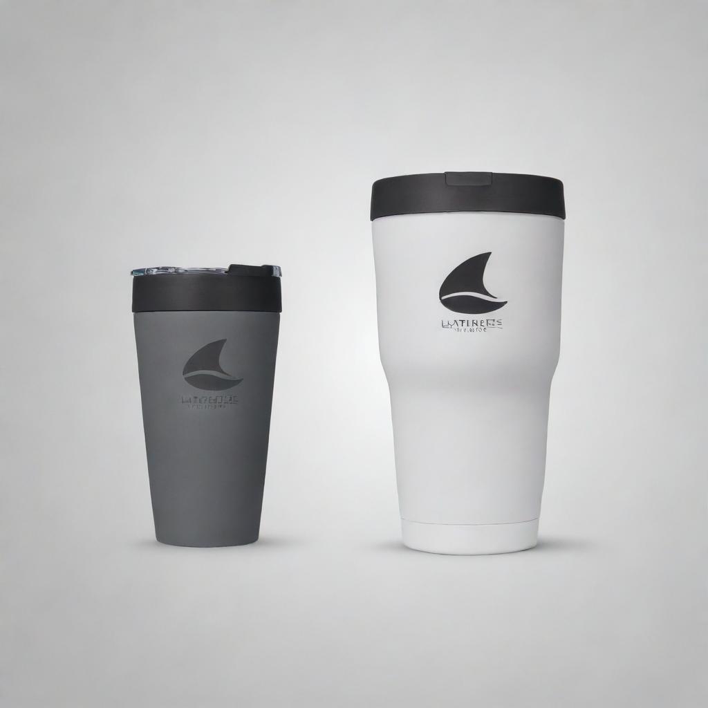 Design a stylish and sleek logo for a company called 'Latitude Zero Thermal Products'. The logo should incorporate imagery related to insulated drink ware. Make sure 'Thermal Products' appears as subordinate text.