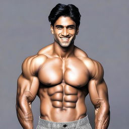 A hot, muscular Indian man posing confidently