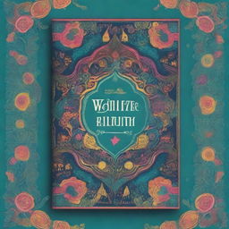 Create a visually captivating book cover featuring an intriguing and mysterious design with a blend of vibrant colors and intricate patterns