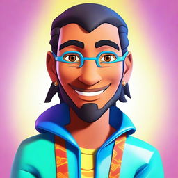 Create an image of a vibrant and detailed avatar character