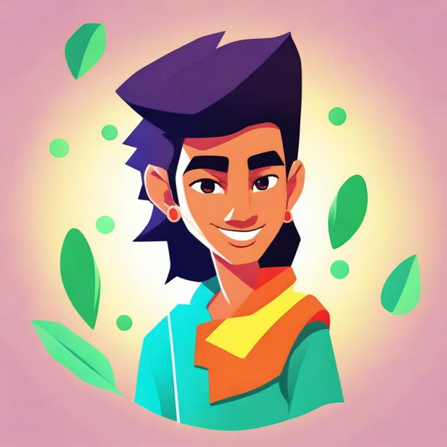 Create an image of a vibrant and detailed avatar character