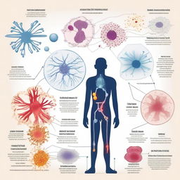 An illustration depicting the relationship between metagenomics and autoimmune diseases such as rheumatoid arthritis, systemic lupus, and autoimmune hepatitis