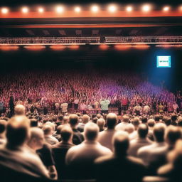 A dynamic and vibrant scene of a darts championship, showcasing professional dart players in action