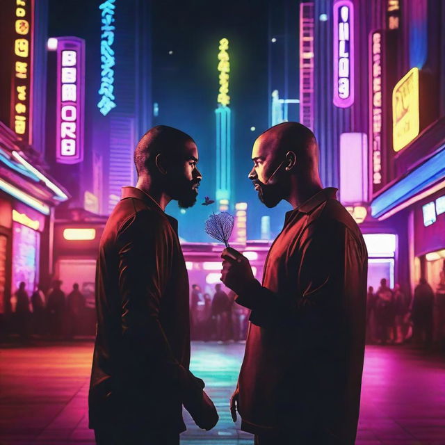 Two dart operators, each with a distinct and intense look, holding darts and ready to compete for dominance of the city