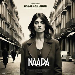 A promotional movie poster for a miniseries based on Carmen Laforet's novel 'Nada', starring María Valverde as the protagonist