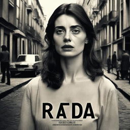 A realistic promotional movie poster for a miniseries based on Carmen Laforet's novel 'Nada', featuring the actress María Valverde as the protagonist