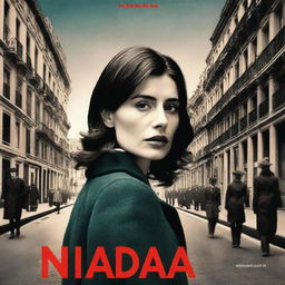 A realistic promotional movie poster for a miniseries based on Carmen Laforet's novel 'Nada', featuring the actress María Valverde as the protagonist