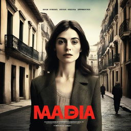 A realistic promotional movie poster for a miniseries based on Carmen Laforet's novel 'Nada', featuring the actress María Valverde as the protagonist