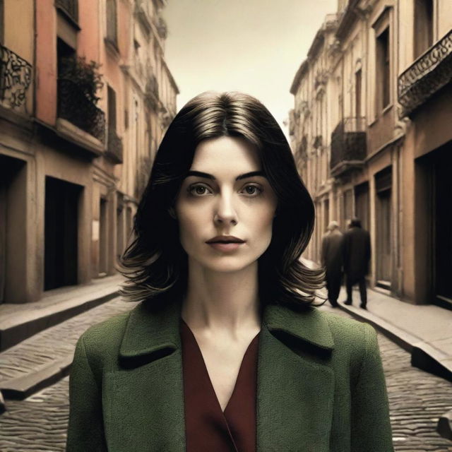 A realistic promotional movie poster for a miniseries based on Carmen Laforet's novel 'Nada', featuring the actress María Valverde as the protagonist