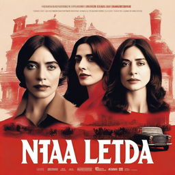 A realistic promotional movie poster for a miniseries based on Carmen Laforet's novel 'Nada', featuring the actress María Valverde as the protagonist, Javier Bardem as Román, and Carmen Maura as Angustias