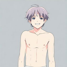 An anime-style boy wearing only underwear