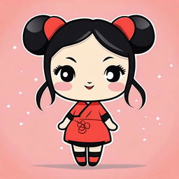 Create a cute chibi-style illustration of Pucca