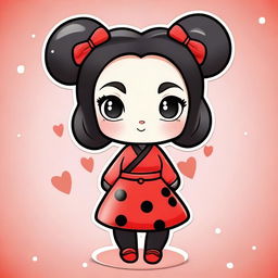 Create a cute chibi-style illustration of Pucca