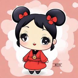 Create a cute chibi-style illustration of Pucca